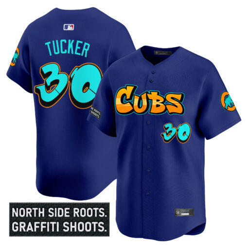 Men’s Chicago Cubs ‘Graffiti North Side Edition’ Vapor Premier Limited Jersey royal #30 Kyle Tucker