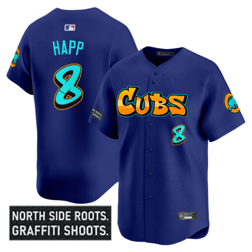 Men’s Chicago Cubs ‘Graffiti North Side Edition’ Vapor Premier Limited Jersey royal #8 Ian Happ