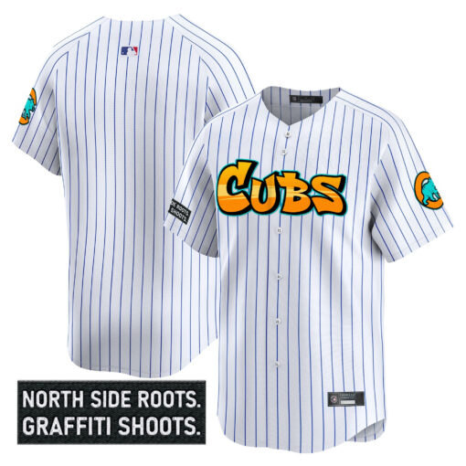 Men’s Chicago Cubs ‘Graffiti North Side Edition’ Vapor Premier Limited Jersey white blank