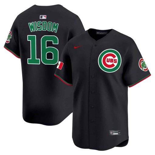 Men’s Chicago Cubs Mexico Vapor Premier Limited Jersey #16 WISDOM BLACK