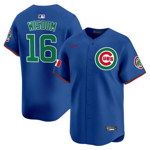Men’s Chicago Cubs Mexico Vapor Premier Limited Jersey #16 WISDOM BLUE