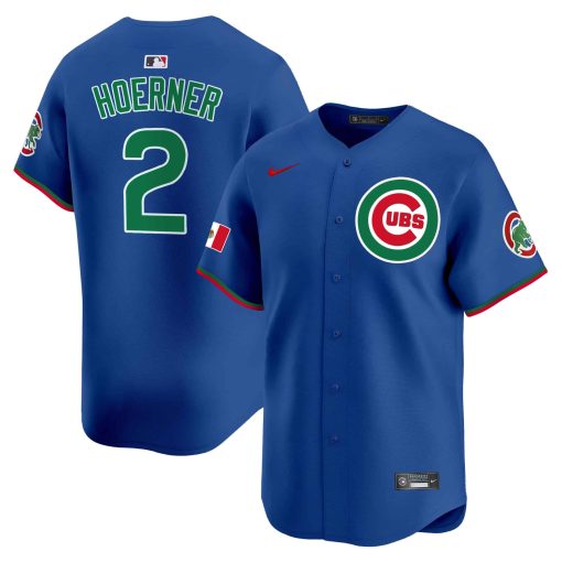 Men’s Chicago Cubs Mexico Vapor Premier Limited Jersey #2 HOERNER BLUE