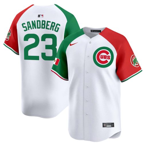 Men’s Chicago Cubs Mexico Vapor Premier Limited Jersey #23 SANDBERG 1