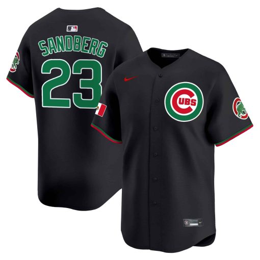 Men’s Chicago Cubs Mexico Vapor Premier Limited Jersey #23 SANDBERG BLACK 