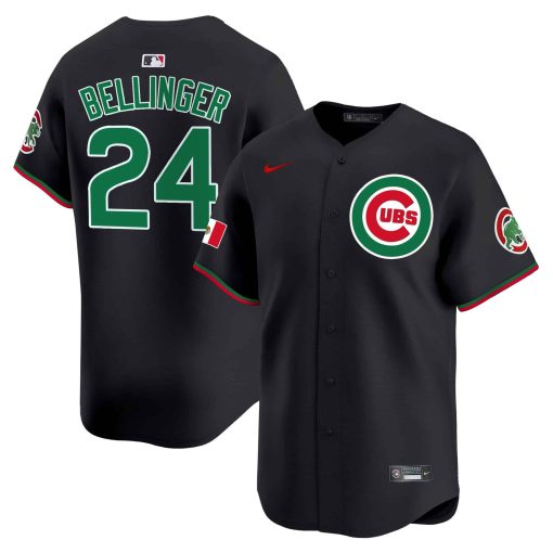 Men’s Chicago Cubs Mexico Vapor Premier Limited Jersey #24 bellinger BLACK 