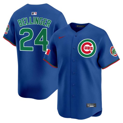 Men’s Chicago Cubs Mexico Vapor Premier Limited Jersey #24 bellinger BLUE 