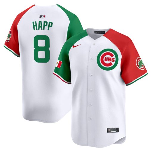 Men’s Chicago Cubs Mexico Vapor Premier Limited Jersey #8 HAPP 1