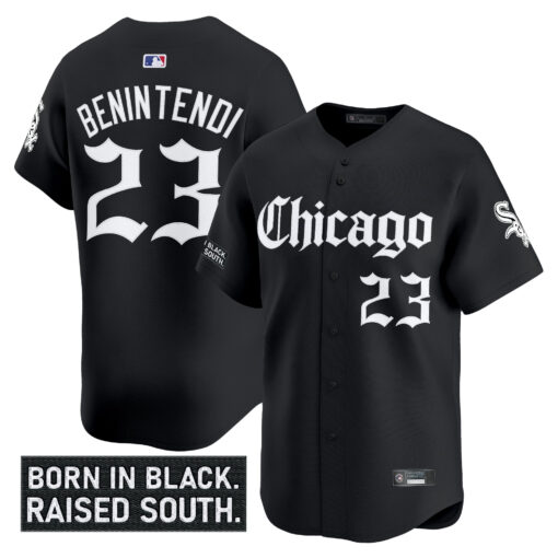 Men’s Chicago White Sox ‘Gothic South Side Edition’ Vapor Premier Limited Jersey #23 Andrew Benintendi