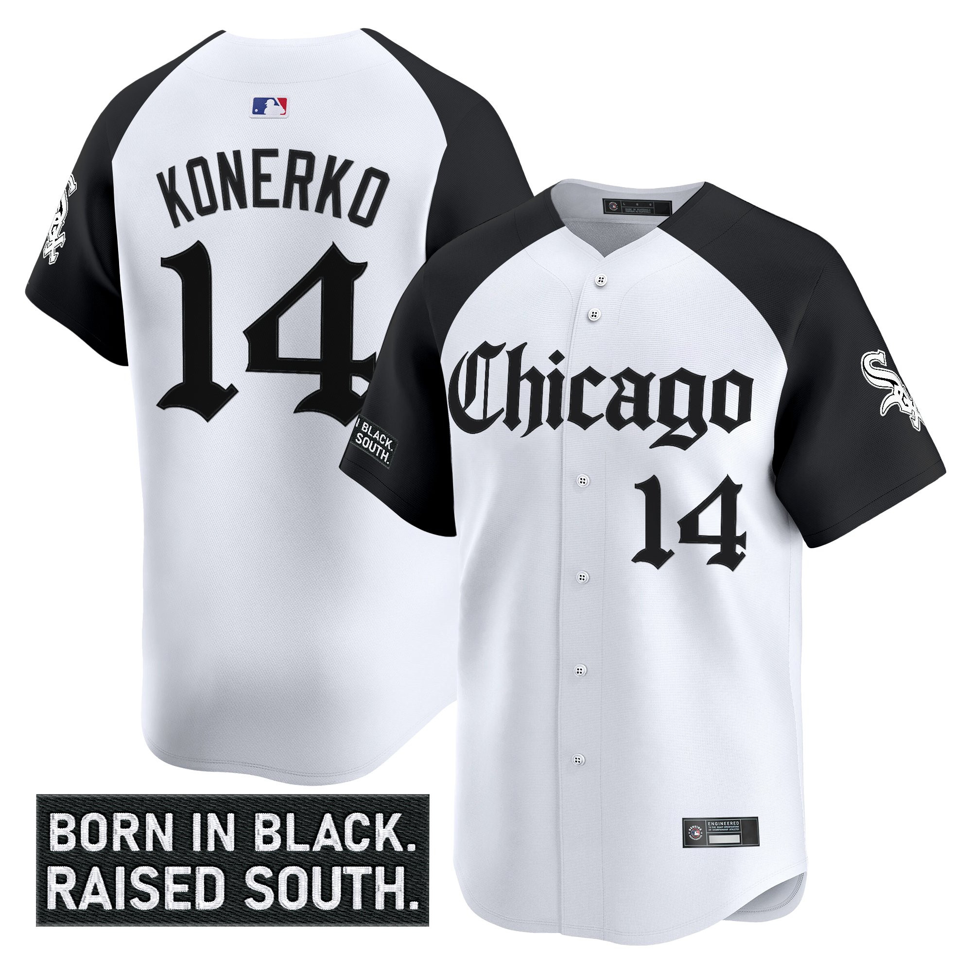 Men’s Chicago White Sox ‘Gothic South Side Edition’ Vapor Premier Limited Jersey alternate #14 Paul Konerko