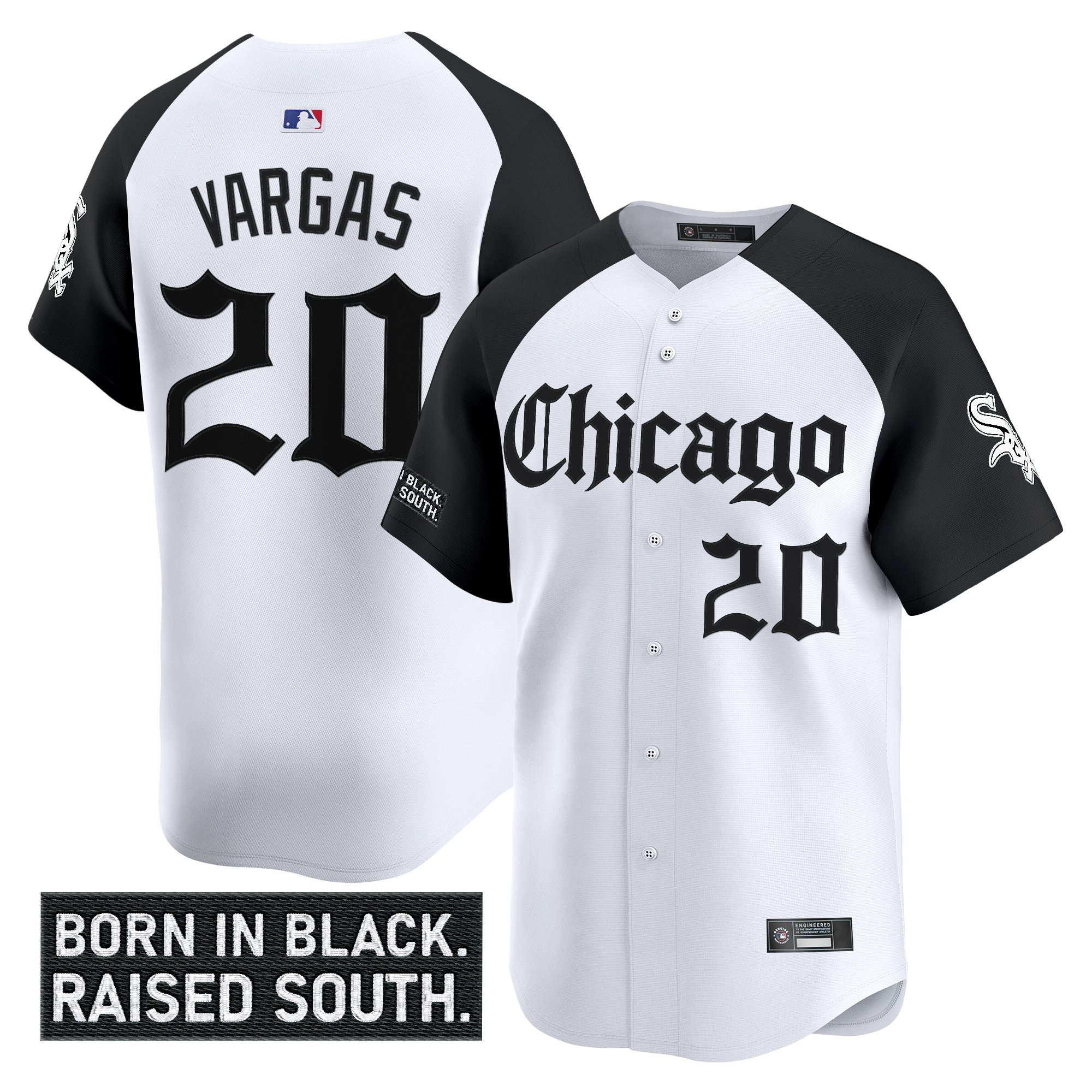 Men’s Chicago White Sox ‘Gothic South Side Edition’ Vapor Premier Limited Jersey alternate #20 Miguel Vargas