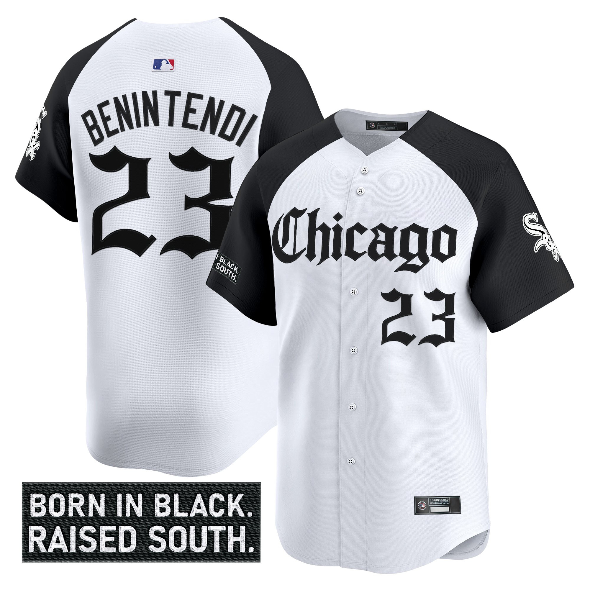 Men’s Chicago White Sox ‘Gothic South Side Edition’ Vapor Premier Limited Jersey alternate #23 Andrew Benintendi
