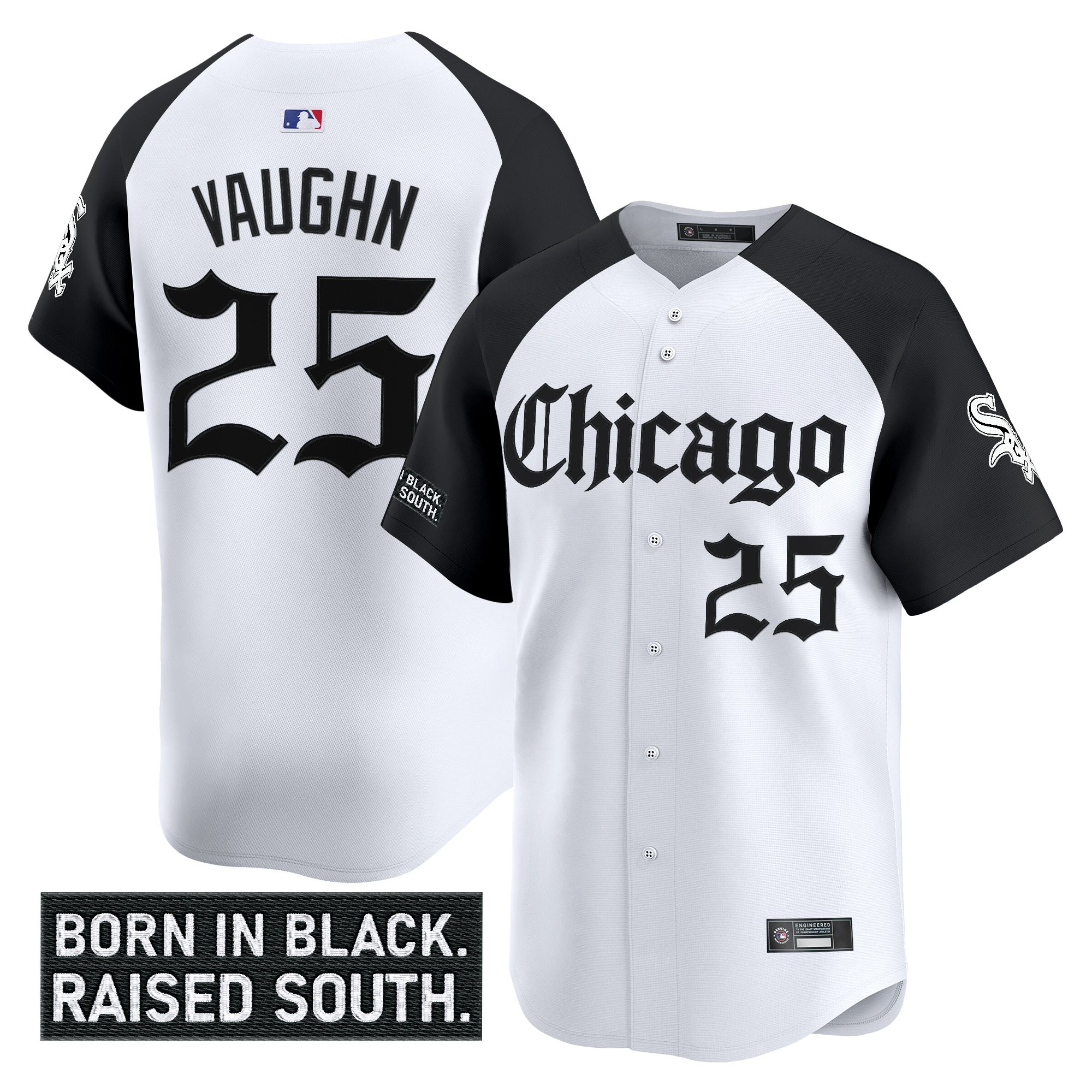 Men’s Chicago White Sox ‘Gothic South Side Edition’ Vapor Premier Limited Jersey alternate #25 Andrew Vaughn
