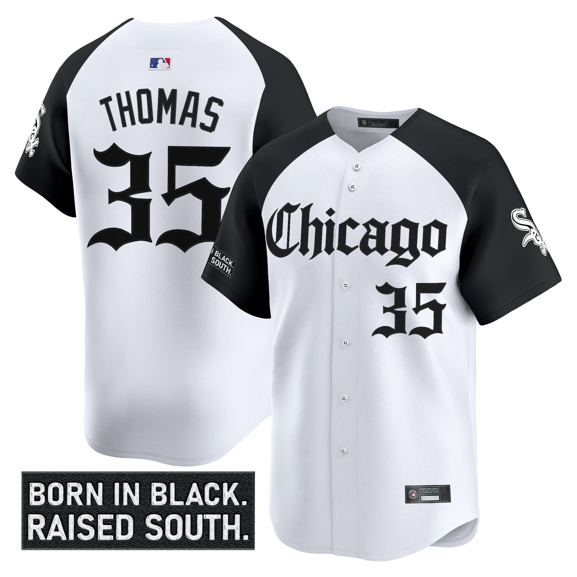Men’s Chicago White Sox ‘Gothic South Side Edition’ Vapor Premier Limited Jersey alternate #35 Frank Thomas