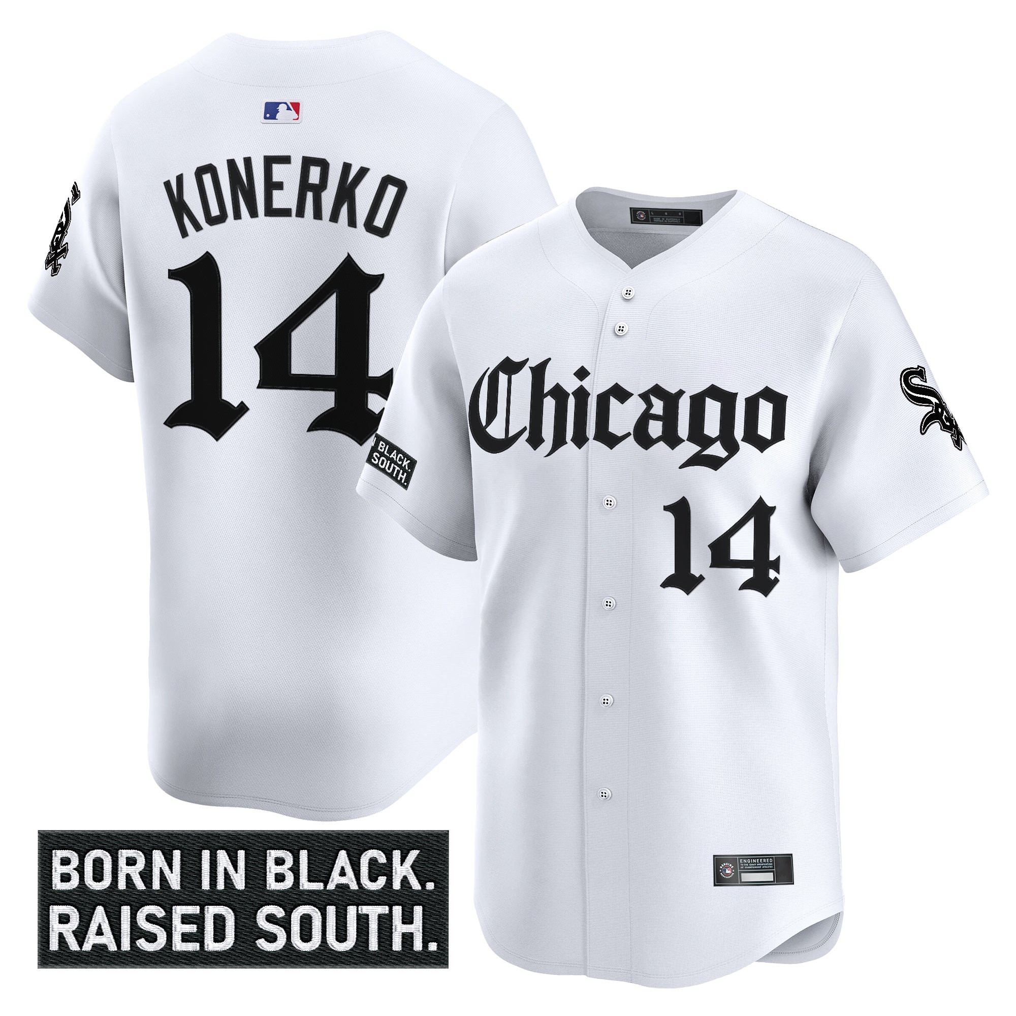 Men’s Chicago White Sox ‘Gothic South Side Edition’ Vapor Premier Limited Jersey white #14 Paul Konerko