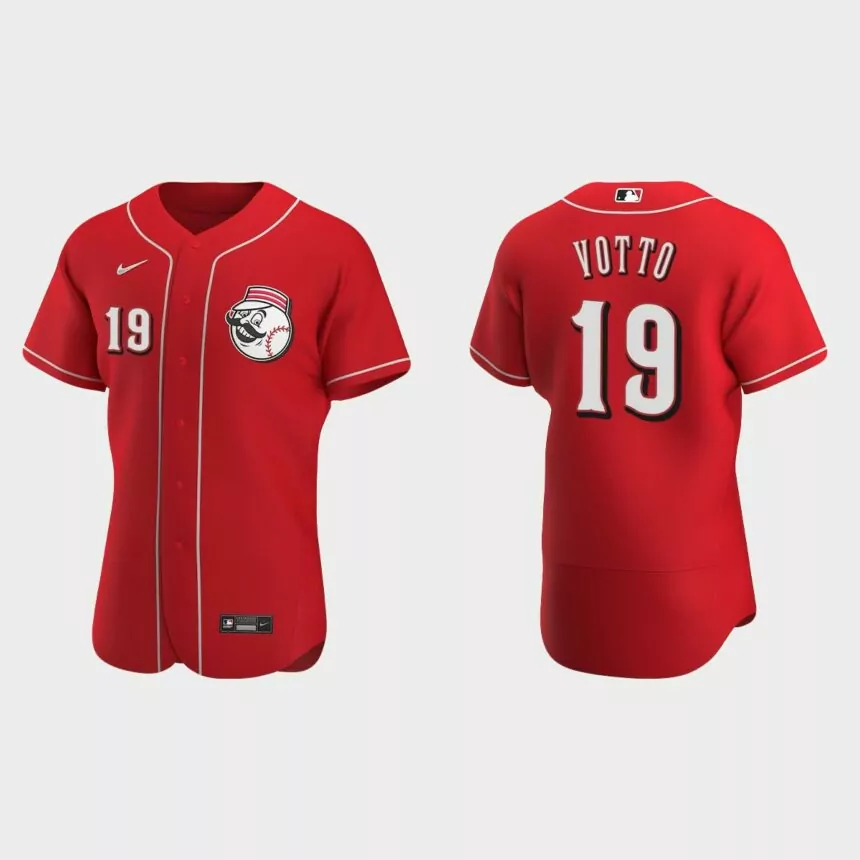 Men’s Cincinnati Reds Joey Votto 2020 Alternate Authentic Jersey – Scarlet