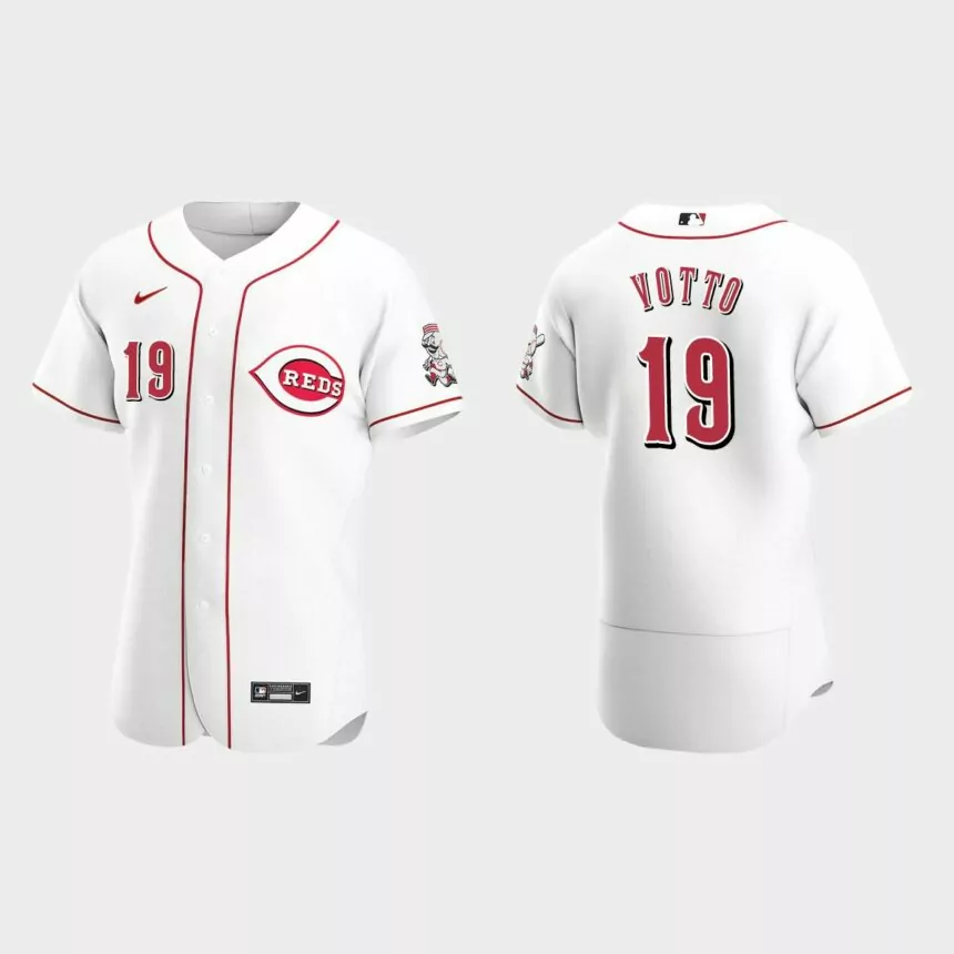 Men’s Cincinnati Reds Joey Votto 2020 Home Authentic Jersey – White