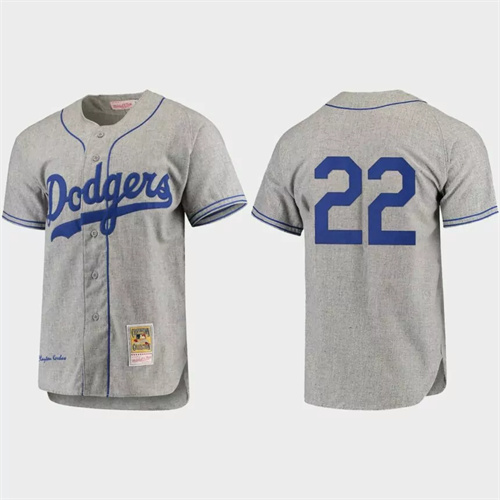 Men’s Clayton Kershaw Brooklyn Dodgers Cooperstown Collection Authentic Jersey – Gray.jpg