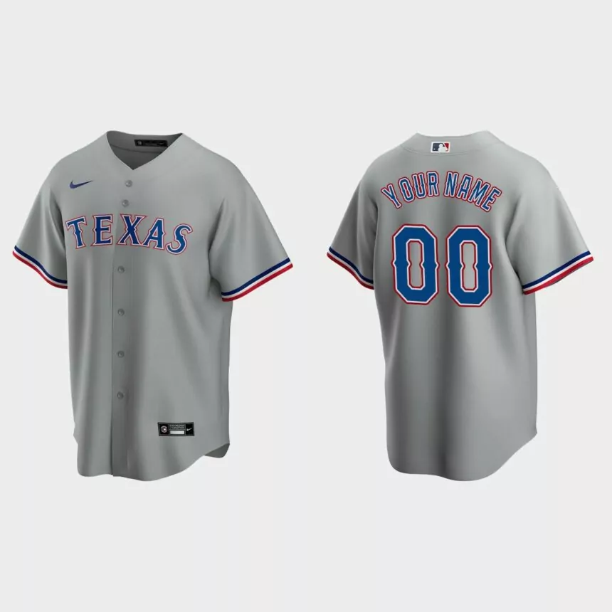 Men’s Colorado Rockies Gray Replica Road Custom Jersey