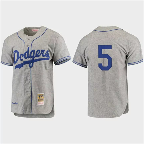 Men’s Corey Seager Brooklyn Dodgers Cooperstown Collection Authentic Jersey – Gray.jpg