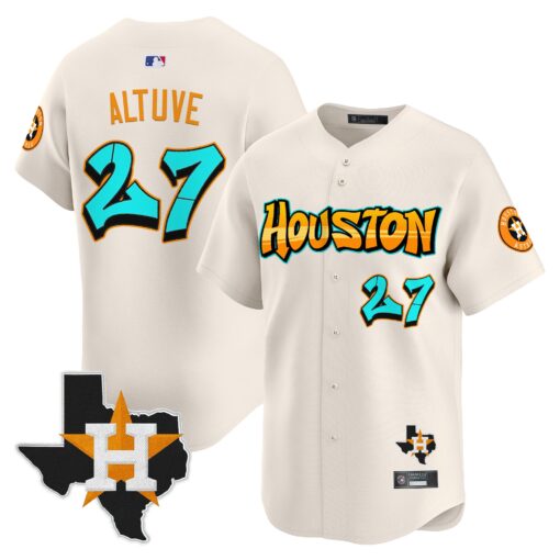 Men’s Houston Astros ‘Graffiti H-Town Edition’ Vapor Premier Limited Jersey #27 Jose Altuve