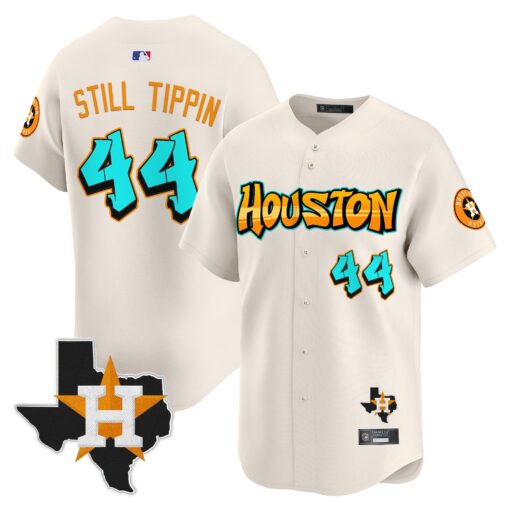 Men’s Houston Astros ‘Graffiti H-Town Edition’ Vapor Premier Limited Jersey #44 Still Tippin