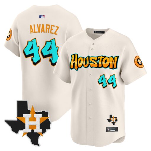Men’s Houston Astros ‘Graffiti H-Town Edition’ Vapor Premier Limited Jersey #44 Yordan Alvarez