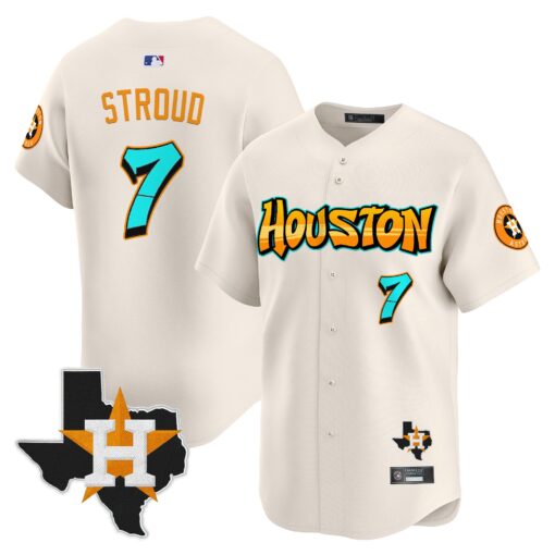 Men’s Houston Astros ‘Graffiti H-Town Edition’ Vapor Premier Limited Jersey #7 CJ Stroud