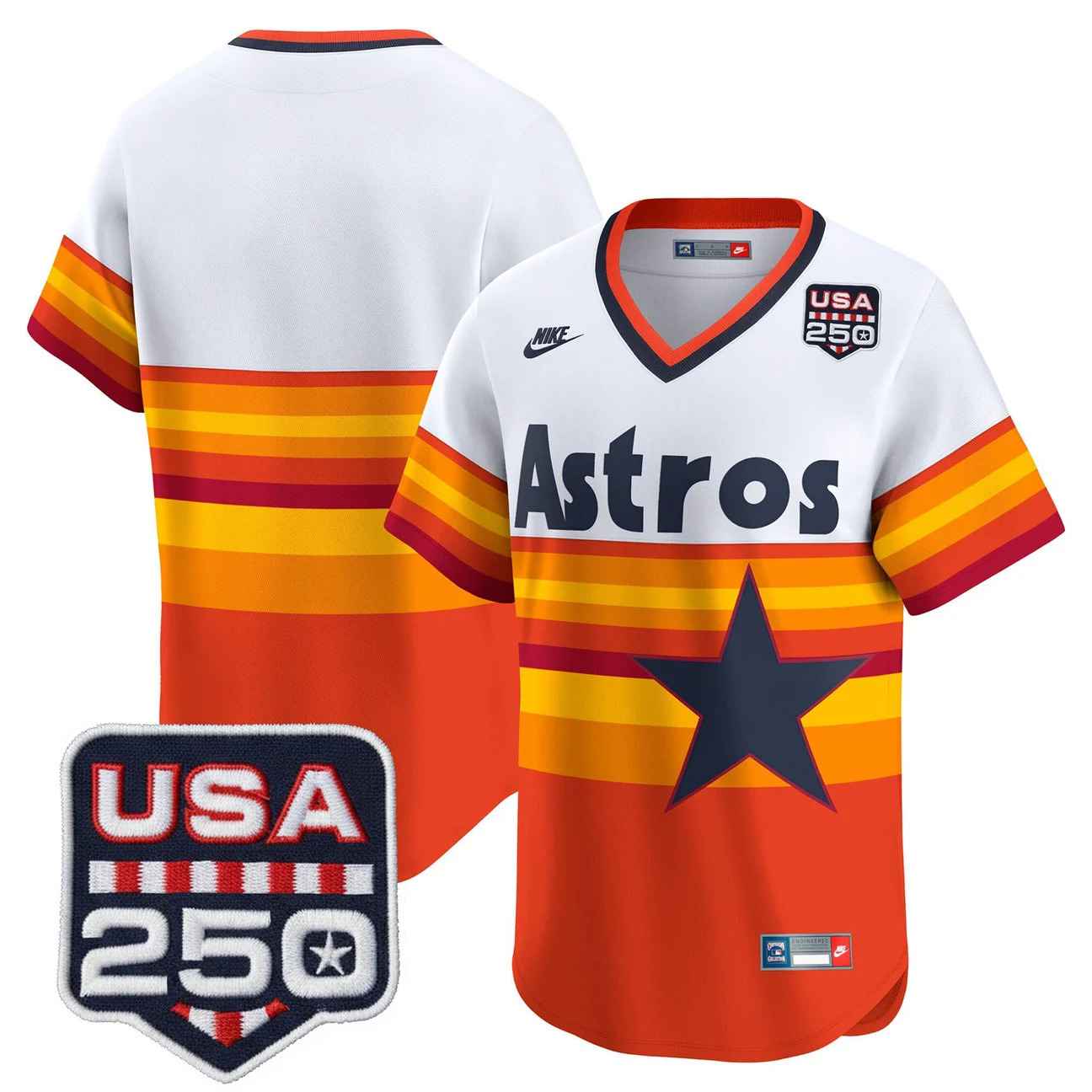 Men’s Houston Astros 250America Patch Vapor Premier Limited Jersey THROWBACK BLANK