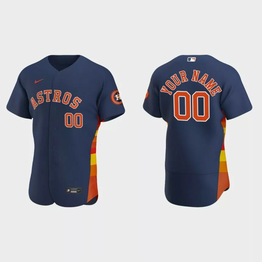 Men’s Houston Astros Navy Authentic 2020 Alternate Custom Jersey