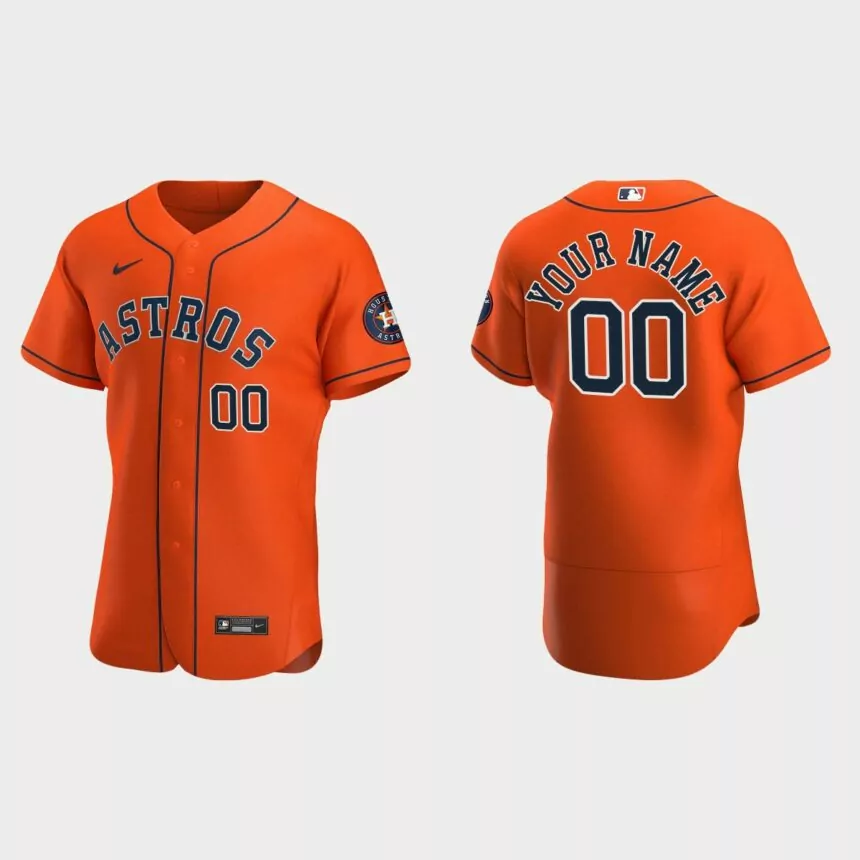 Men’s Houston Astros Orange Authentic 2020 Alternate Custom Jersey