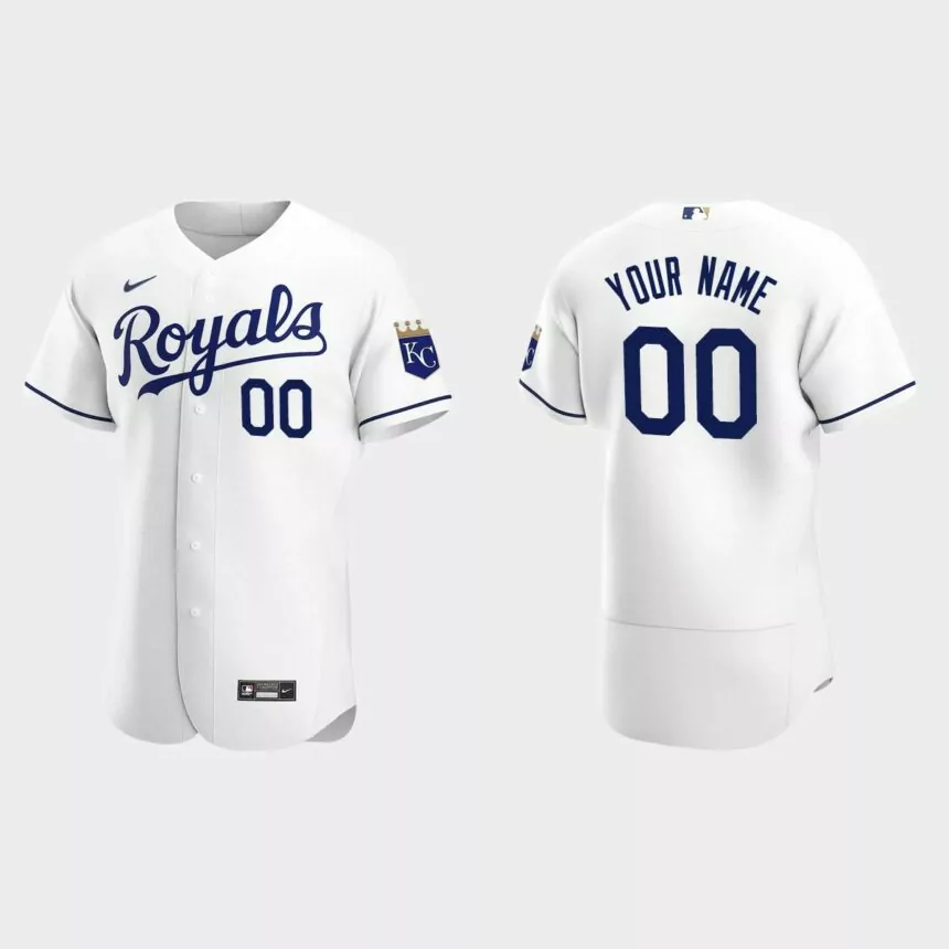 Men’s Kansas City Royals White Authentic 2020 Home Custom Jersey