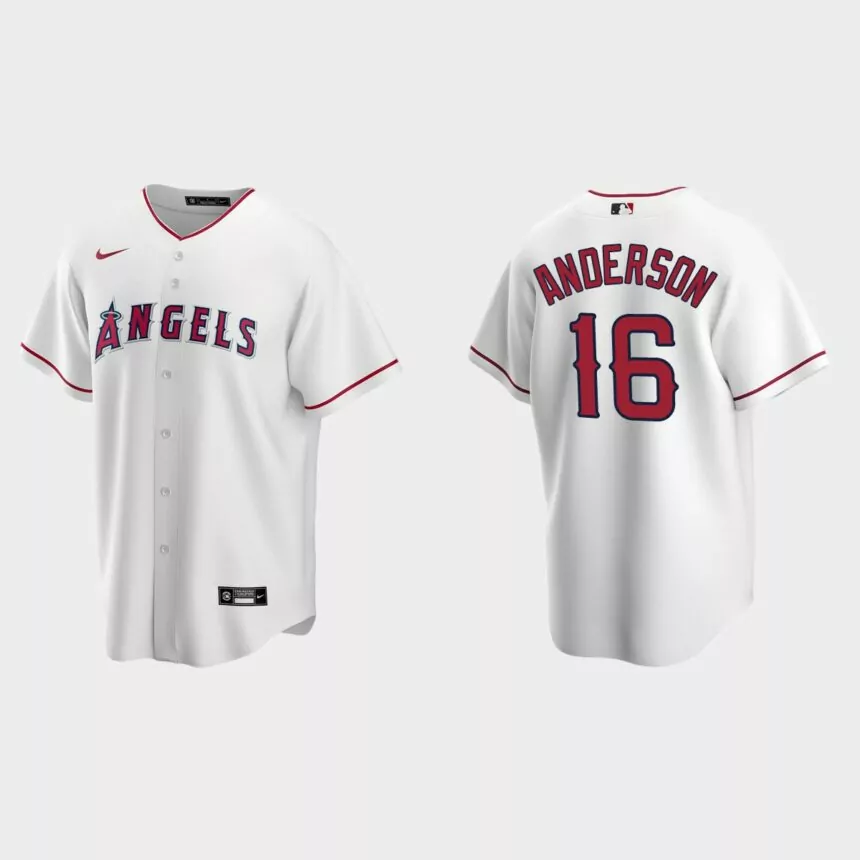 Men’s Los Angeles Angels Garret Anderson White Replica Retired Player Jersey