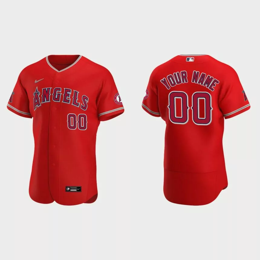 Men’s Los Angeles Angels Red Authentic 2020 Alternate Custom Jersey