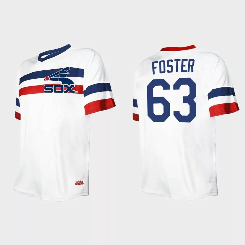 Men’s Matt Foster Chicago White Sox Cooperstown Collection V-Neck Jersey – White