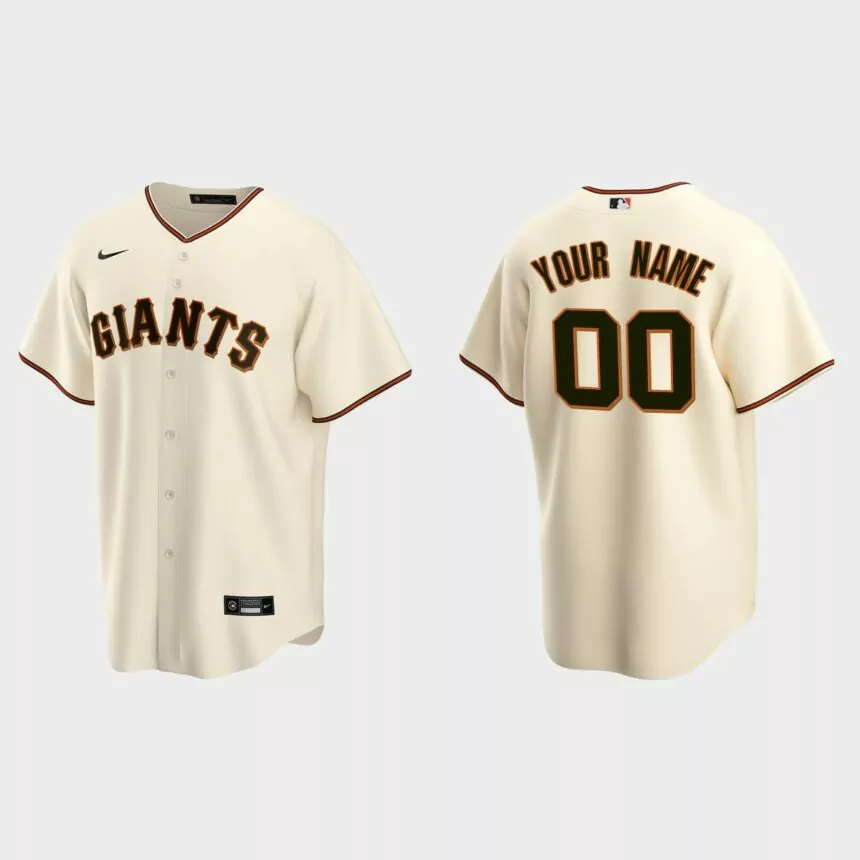 Men’s Milwaukee Brewers Cream Replica Home Custom Jersey