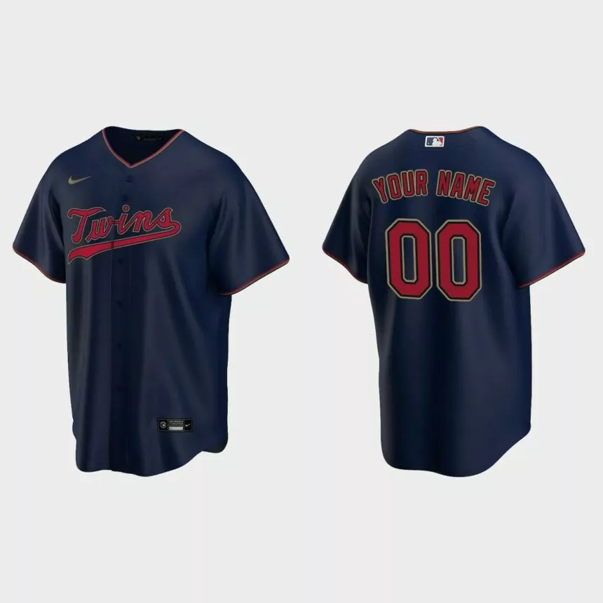 Men’s Milwaukee Brewers Navy Replica Alternate Custom Jersey