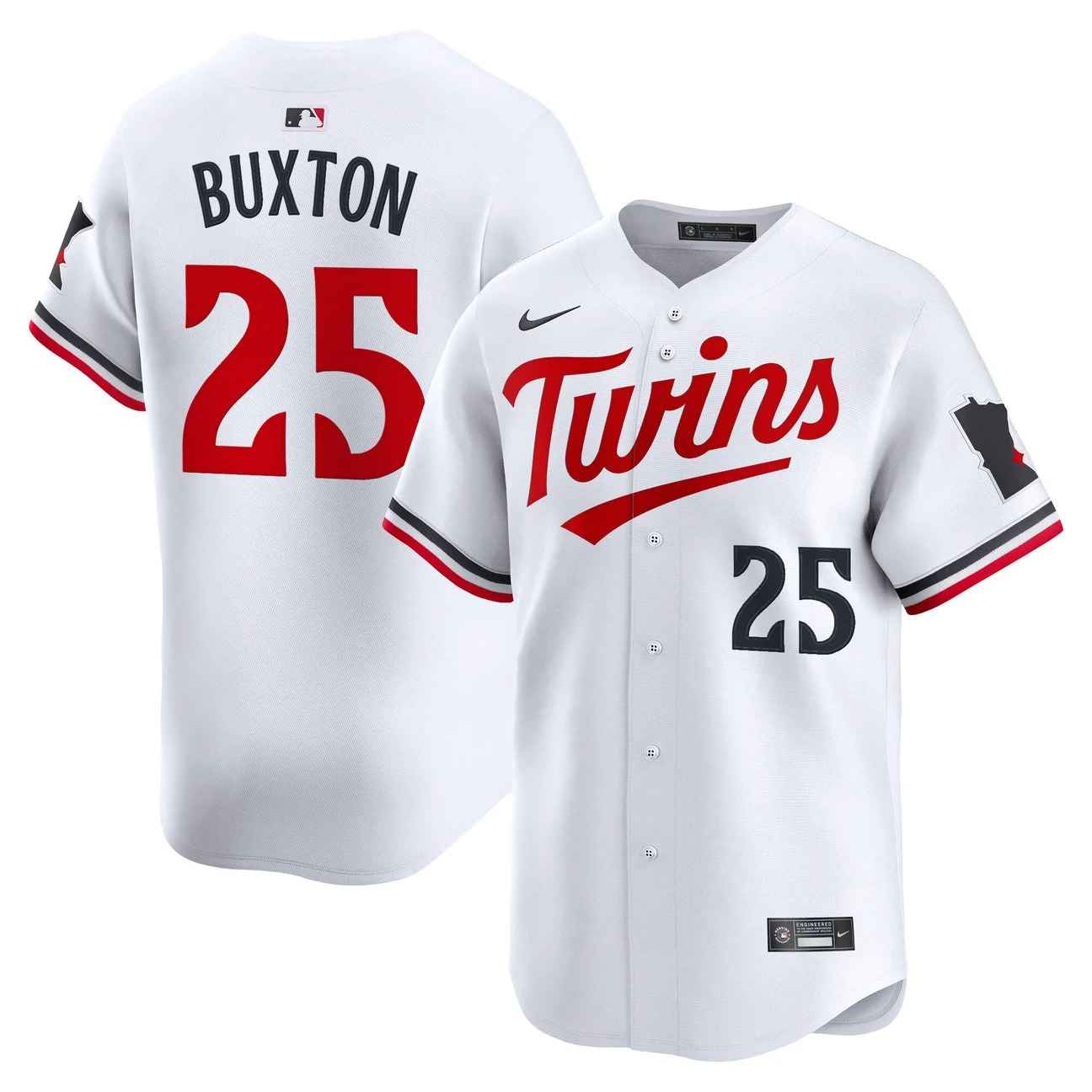 Men’s Minnesota Twins 2026 Vapor Premier Limited Jersey WHITE #25 BYRON BUXTON