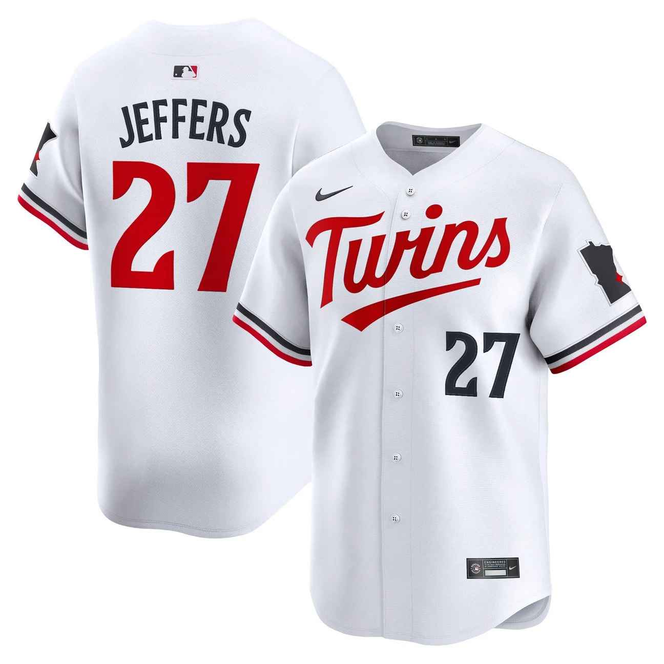 Men’s Minnesota Twins 2026 Vapor Premier Limited Jersey WHITE #27 RYAN JEFFERS