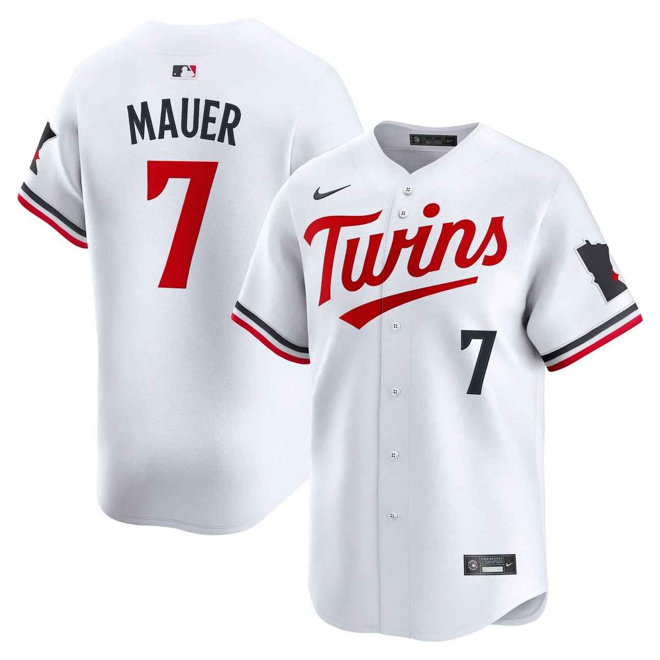 Men’s Minnesota Twins 2026 Vapor Premier Limited Jersey WHITE #7 JOE MAUER