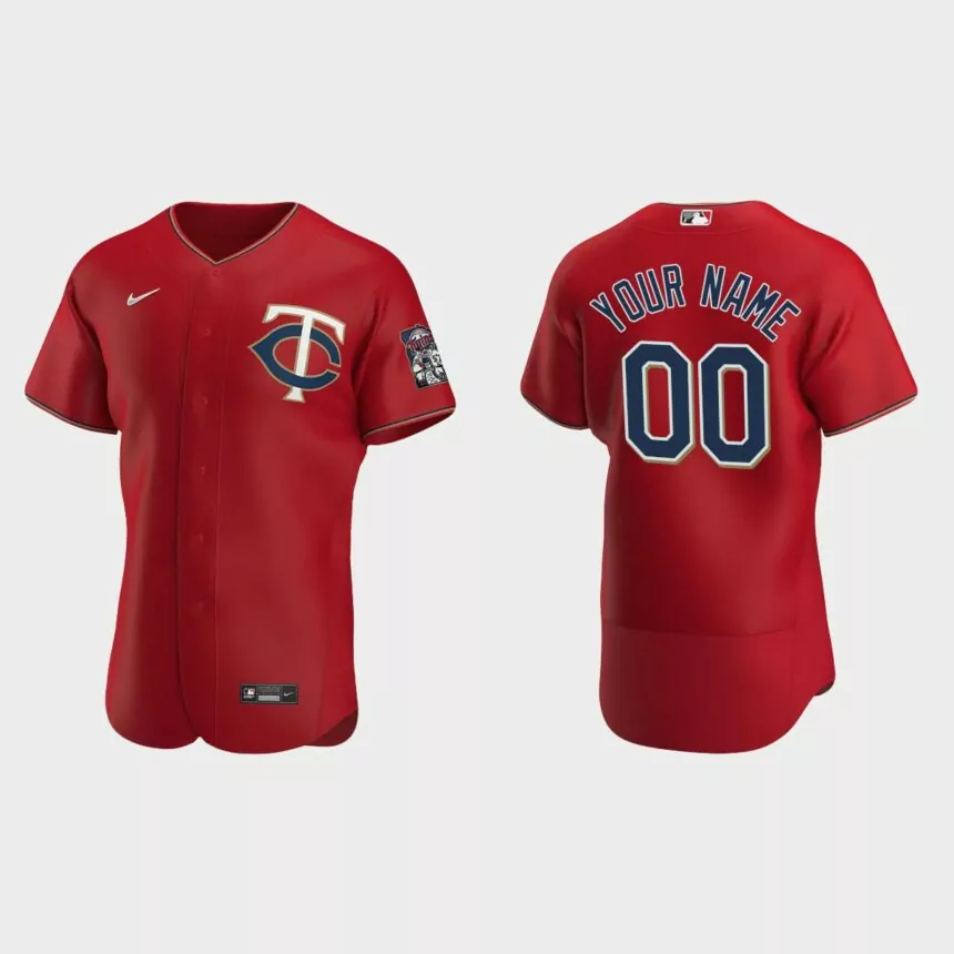 Men’s Minnesota Twins Red Authentic 2020 Alternate Custom Jersey