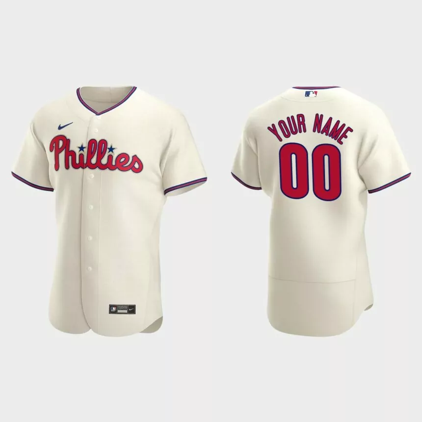 Men’s Philadelphia Phillies Cream Authentic 2020 Alternate Custom Jersey
