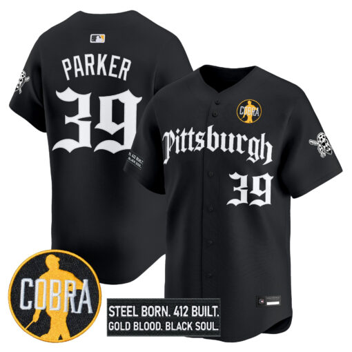 Men’s Pittsburgh Pirates ‘Dave Parker Cobra Patch’ Vapor Premier Limited Jersey black #39 Dave Parker