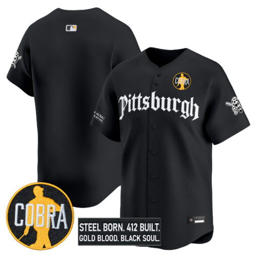 Men’s Pittsburgh Pirates ‘Dave Parker Cobra Patch’ Vapor Premier Limited Jersey black blank