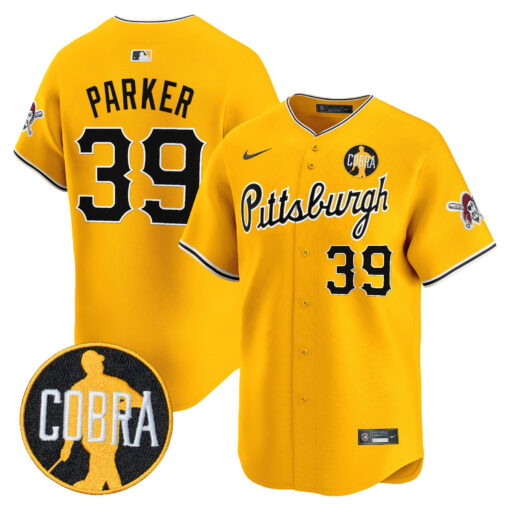 Men’s Pittsburgh Pirates ‘Dave Parker Cobra Patch’ Vapor Premier Limited Jersey gold #39 Dave Parker