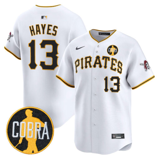 Men’s Pittsburgh Pirates ‘Dave Parker Cobra Patch’ Vapor Premier Limited Jersey white #13 Ke'Bryant Hayes