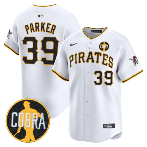 Men’s Pittsburgh Pirates ‘Dave Parker Cobra Patch’ Vapor Premier Limited Jersey white #39 Dave Parker