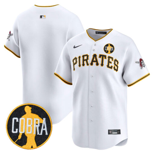 Men’s Pittsburgh Pirates ‘Dave Parker Cobra Patch’ Vapor Premier Limited Jersey white blank