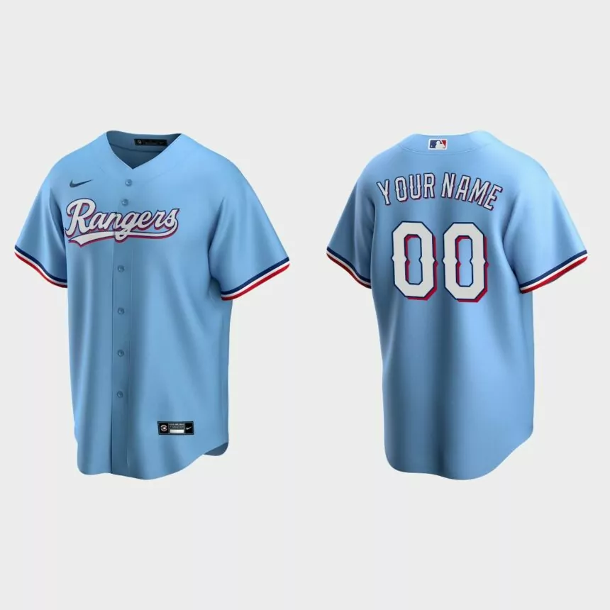 Men’s St. Louis Cardinals Light Blue Replica Alternate Custom Jersey