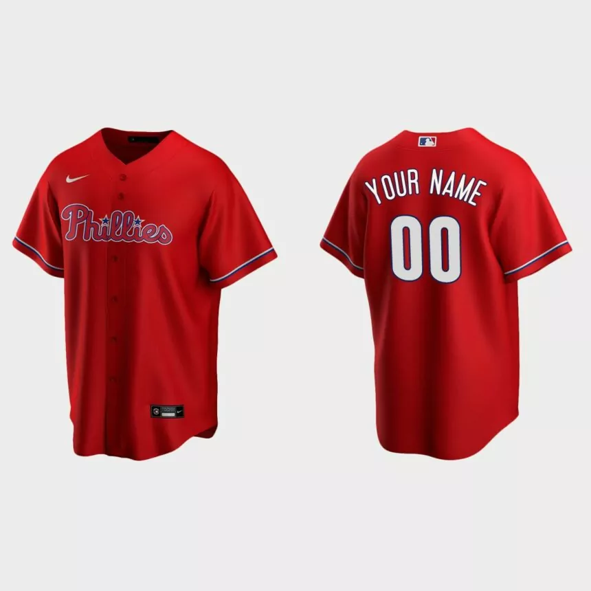 Men’s St. Louis Cardinals Red Replica Alternate Custom Jersey
