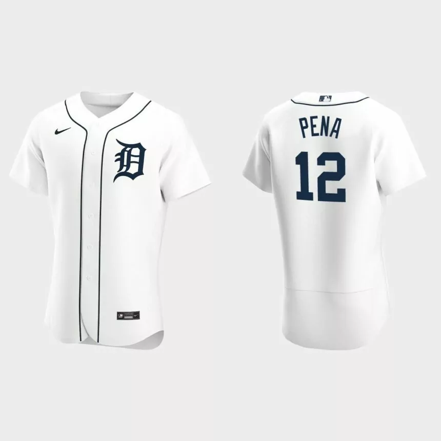 Men’s Tampa Bay Rays Carlos Pena White Authentic Retired Player Jersey